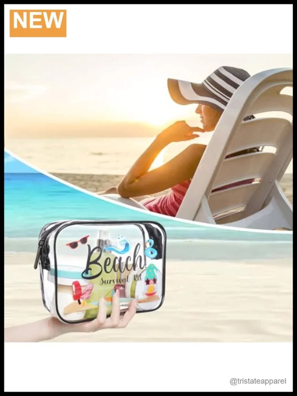 4-Pack Waterproof PVC Clear Cosmetic Bags Beach Summer Travel Toiletry Pouches